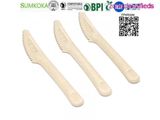 Cutlery disposable bagasse cutlery sugarcane knife - 2/5