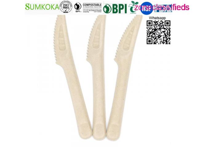 Cutlery disposable bagasse cutlery sugarcane knife - 3/5