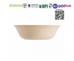 32 OZ take out bowl disposable sugarcane bowl sugarcane salad bowl - Image 2/8