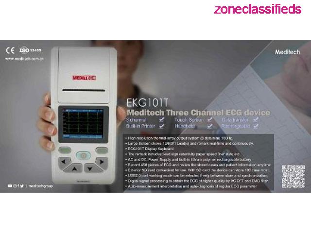 EKG101T  Smart handheld three channel ECG with interpretation, Color&Touch screen, - 1/7