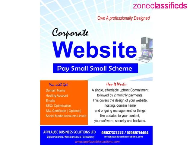 Professionally Designed Corporate Website Created for you - Pay Small Small Scheme - 1/1
